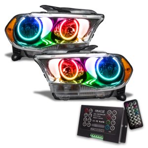 Dodge Durango Headlight Assembly - ORACLE Lighting - SMD Halogen, ColorSHIFT w/ 2.0 Controller - Chrome - `11-`13 Dodge Durango Headlight Assembly - ORACLE Lighting - SMD Halogen, ColorSHIFT w/ 2.0 Controller - Chrome - `11-`13